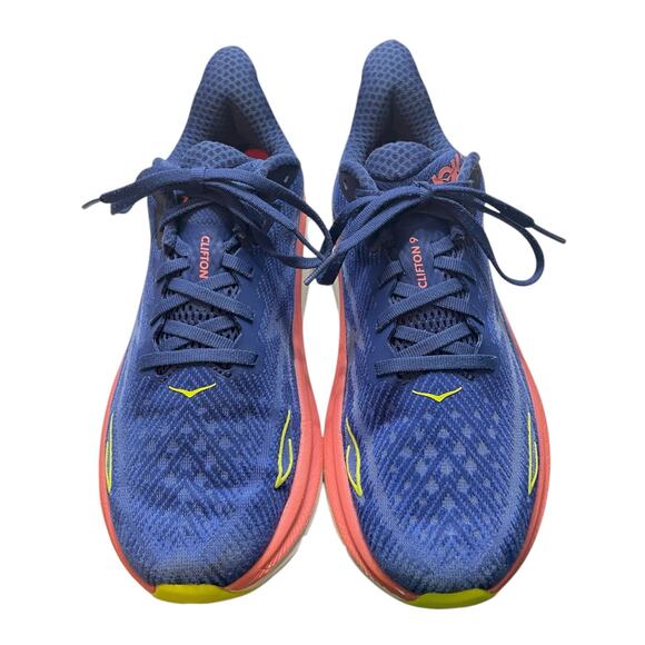 HOKA Clifton 9 Shoes Evening Sky Coral Women’s 9 B Running Walking Comfort - Picture 4 of 13